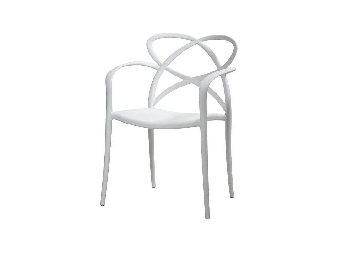 Lot de 4 fauteuils en polypropylène blanc - LONG ISLAND
