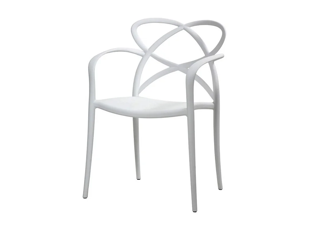 Lot de 4 fauteuils en polypropylène blanc - LONG ISLAND