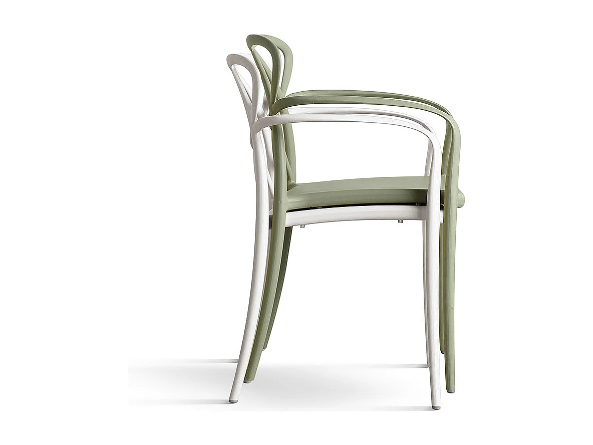 Lot de 4 fauteuils en polypropylène blanc - LONG ISLAND