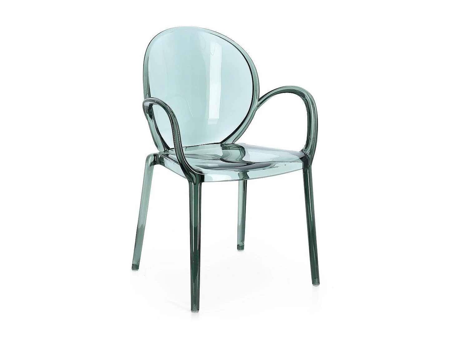 Lot de 4 chaises transparentes en polycarbonate vert menthe, empilables - CAMILLA