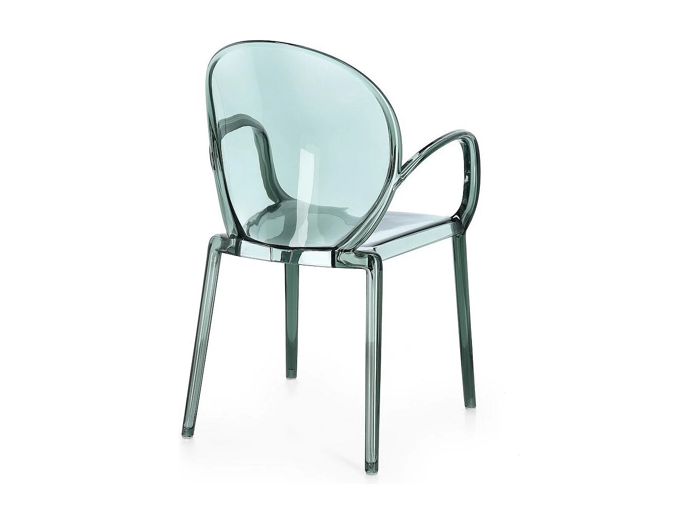 Lot de 4 chaises transparentes en polycarbonate vert menthe, empilables - CAMILLA