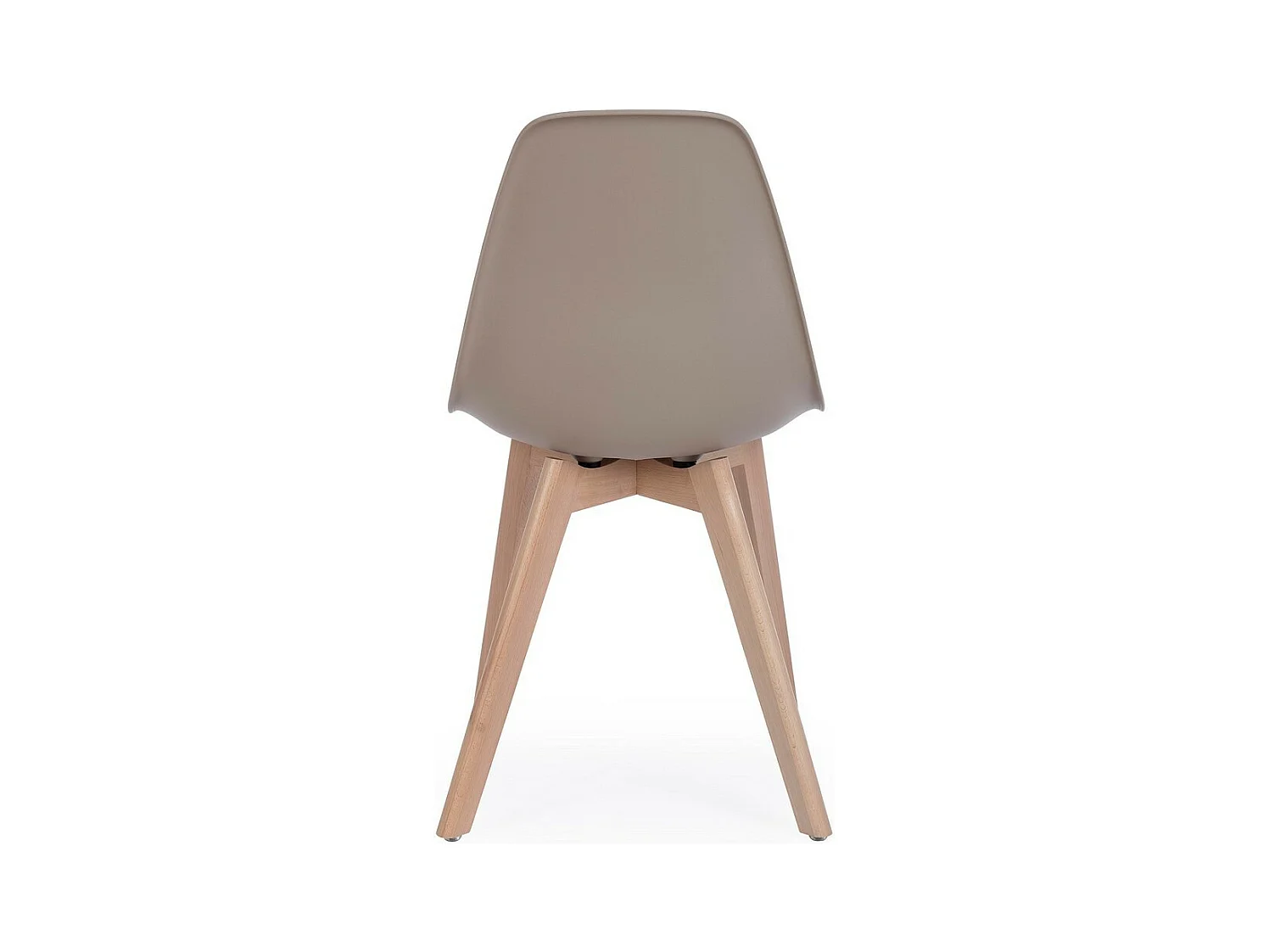 Set di 4 sedie tortora in polipropilene e gambe in legno - SYSTEM