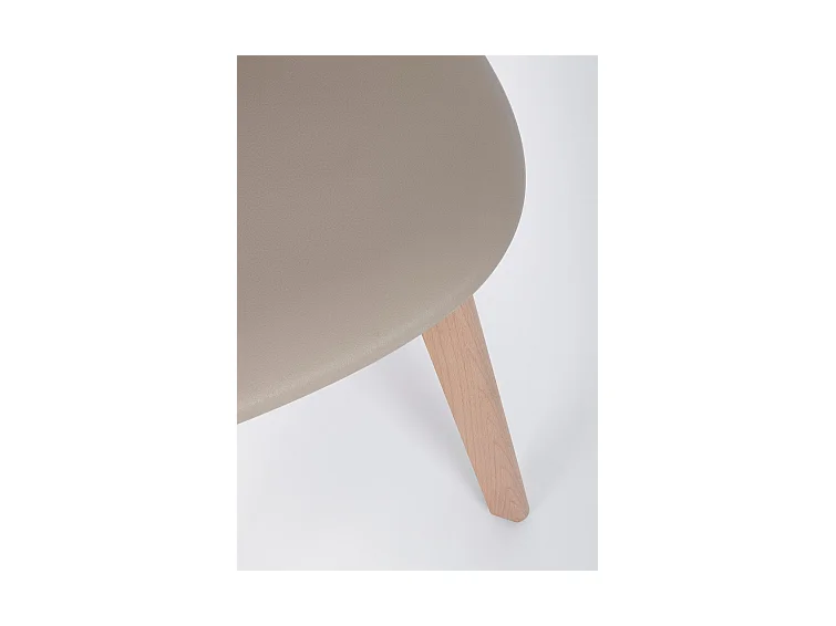 Set di 4 sedie tortora in polipropilene e gambe in legno - SYSTEM