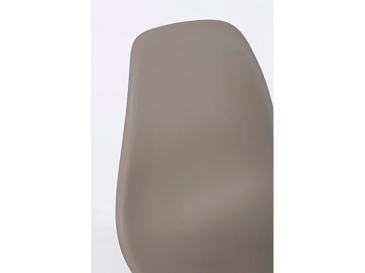 Set di 4 sedie tortora in polipropilene e gambe in legno - SYSTEM