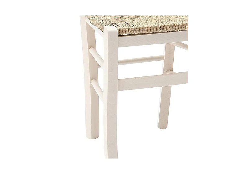 Lot de 2 chaises rembourrées en bois blanc 43x42x88 cm - CENISIA