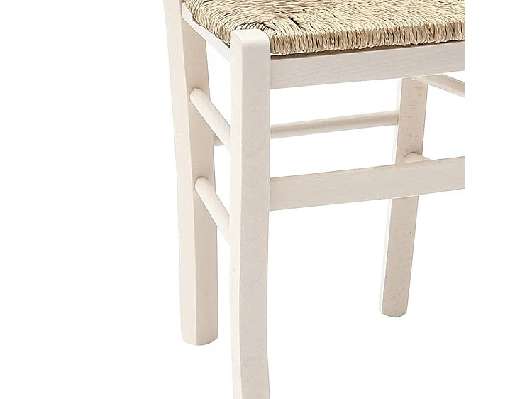 Lot de 2 chaises rembourrées en bois blanc 43x42x88 cm - CENISIA