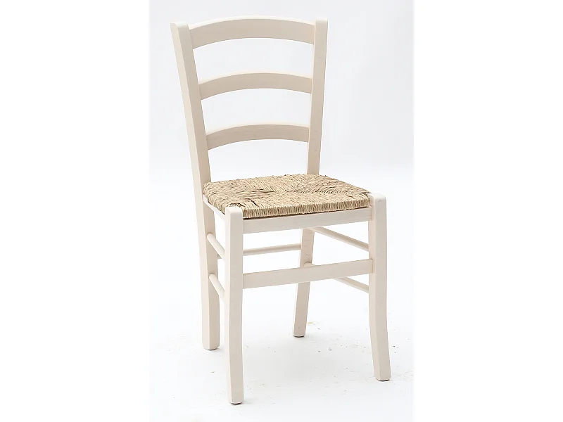 Set di 2 sedie in legno bianco impagliate 43x42x88 cm - CENISIA