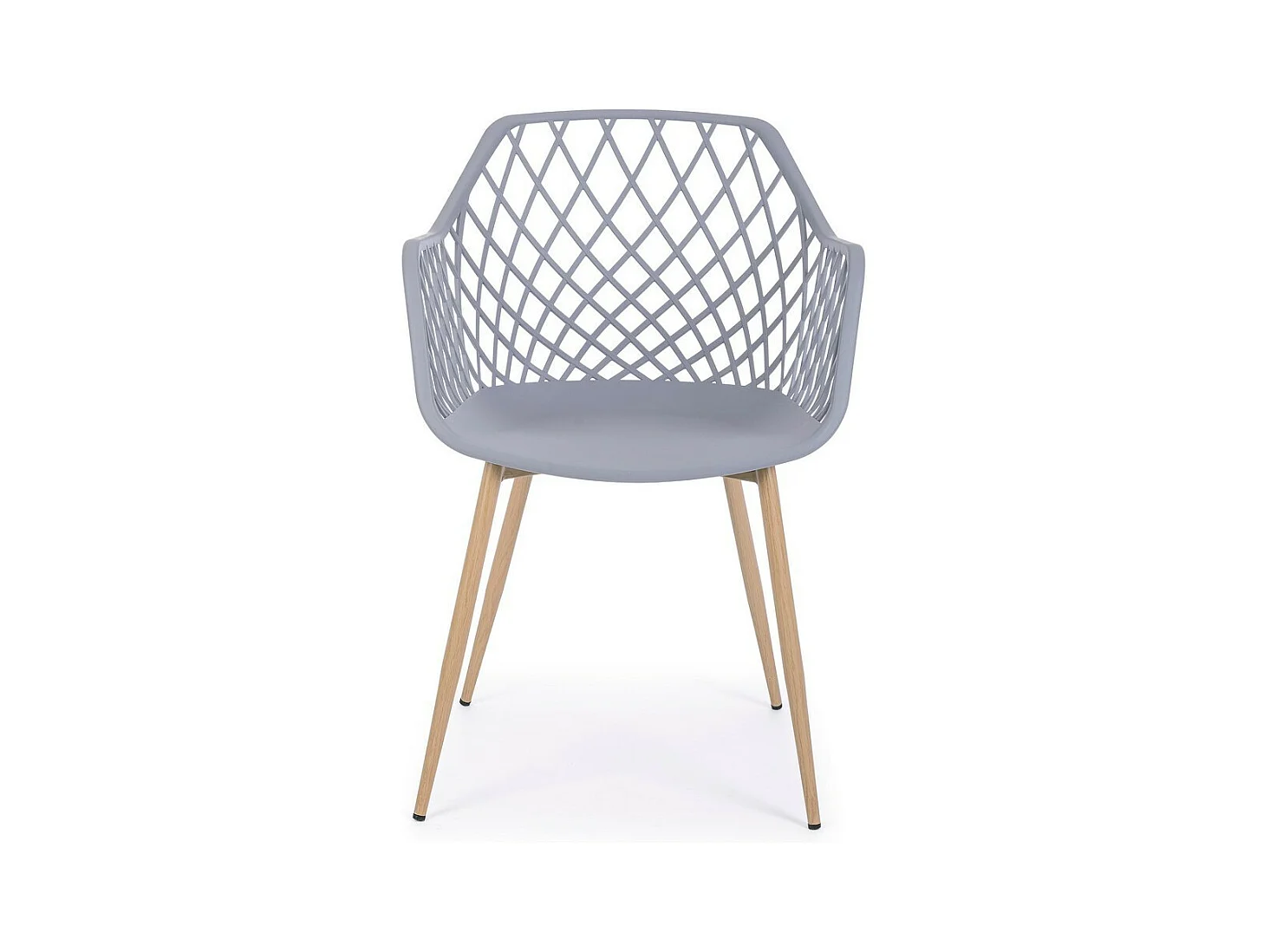 Lot de 4 chaises en polypropylène gris avec pieds en métal - OPTIK