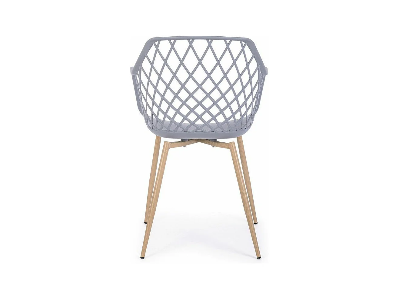 Lot de 4 chaises en polypropylène gris avec pieds en métal - OPTIK