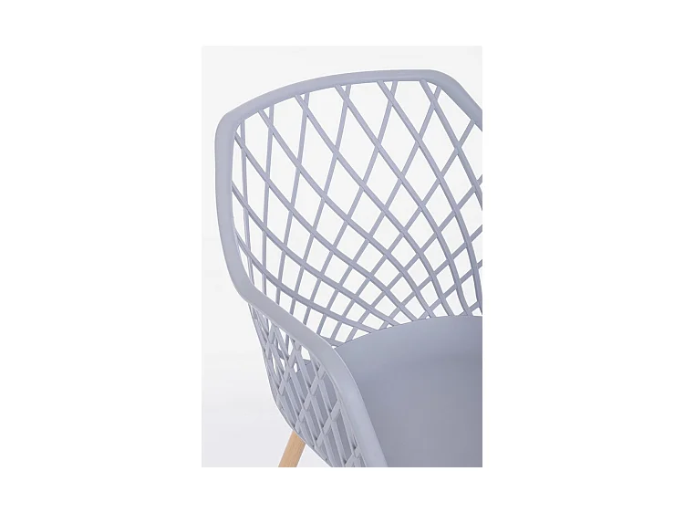 Lot de 4 chaises en polypropylène gris avec pieds en métal - OPTIK