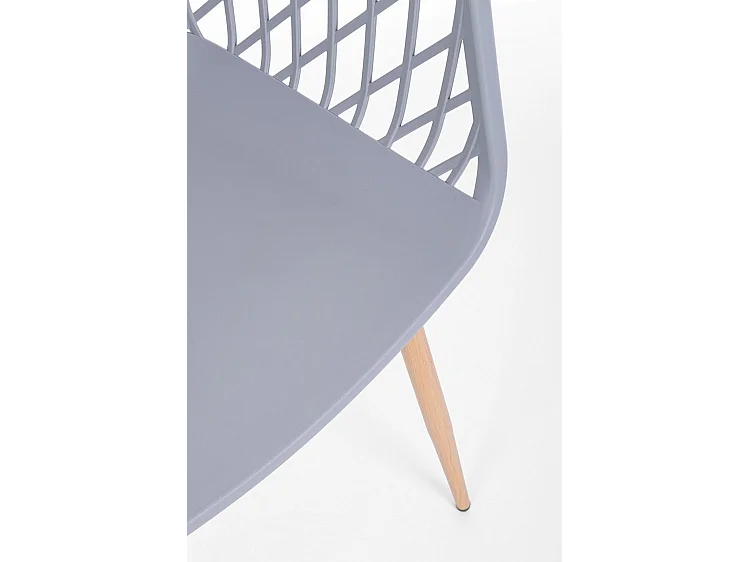 Lot de 4 chaises en polypropylène gris avec pieds en métal - OPTIK