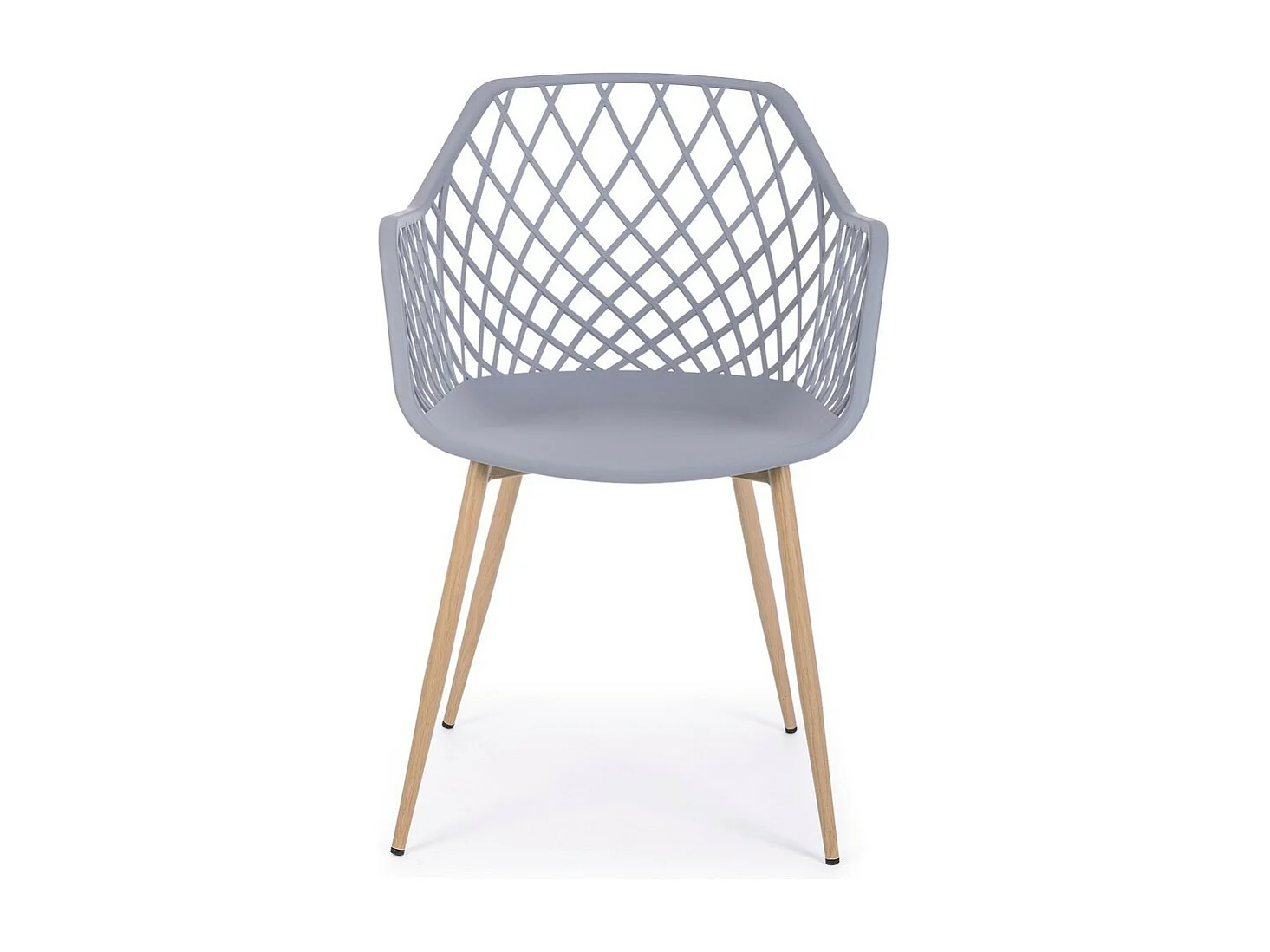 Lot de 4 chaises en polypropylène gris avec pieds en métal - OPTIK