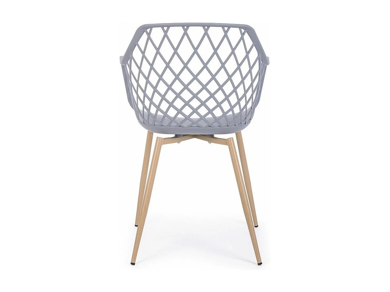 Lot de 4 chaises en polypropylène gris avec pieds en métal - OPTIK