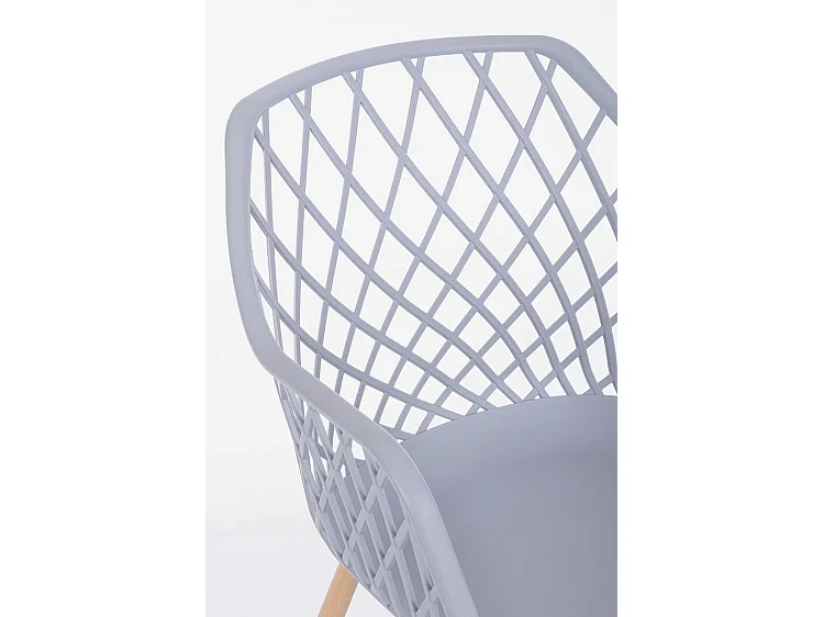 Lot de 4 chaises en polypropylène gris avec pieds en métal - OPTIK