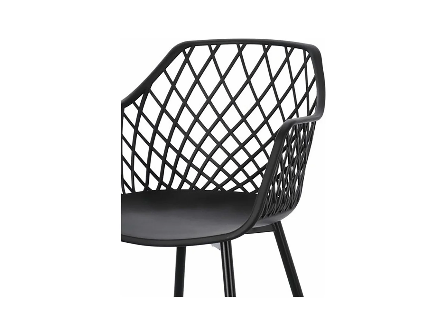 Lot de 4 chaises en polypropylène noir et acier - OPTIK