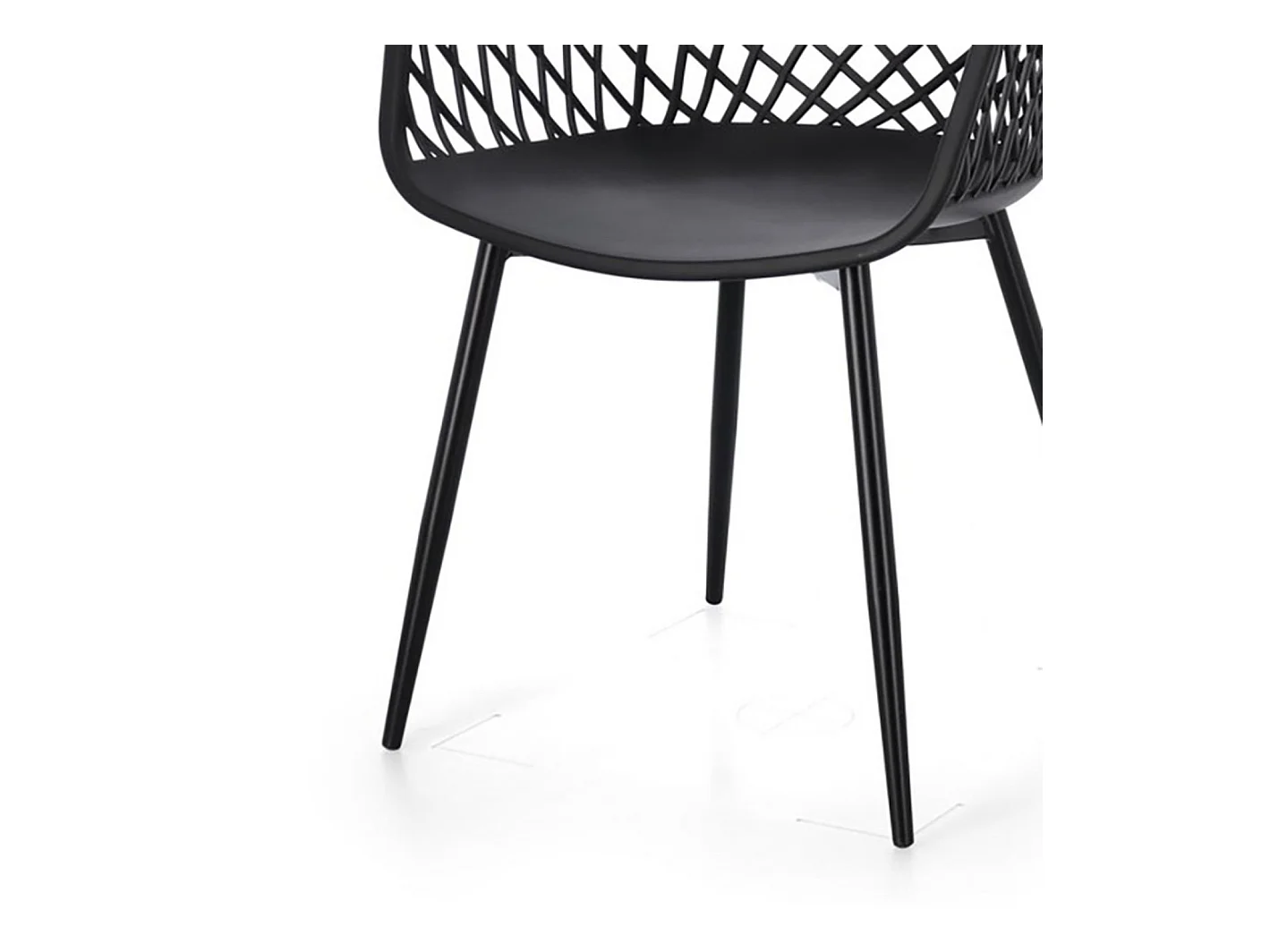 Lot de 4 chaises en polypropylène noir et acier - OPTIK