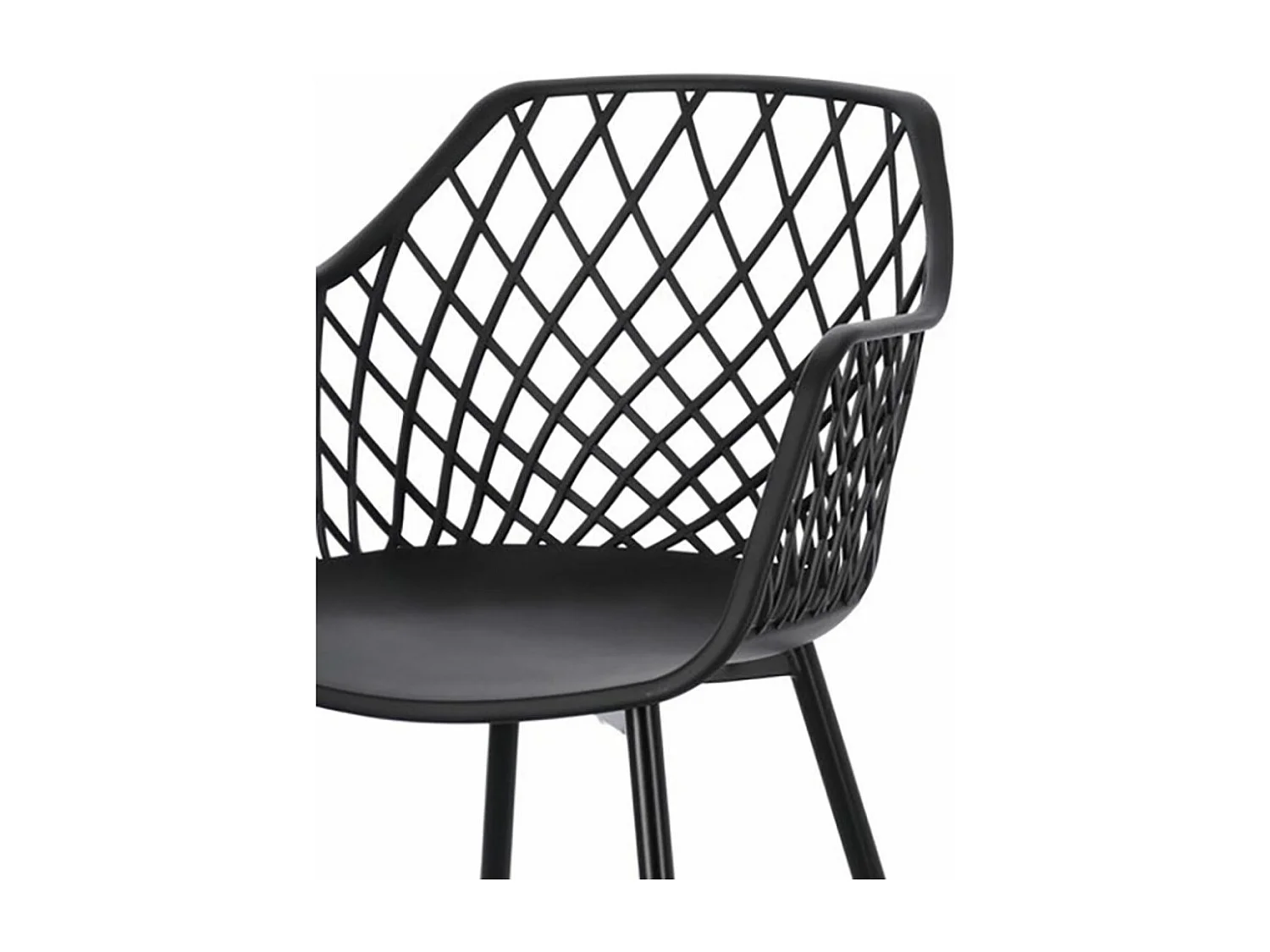 Lot de 4 chaises en polypropylène noir et acier - OPTIK