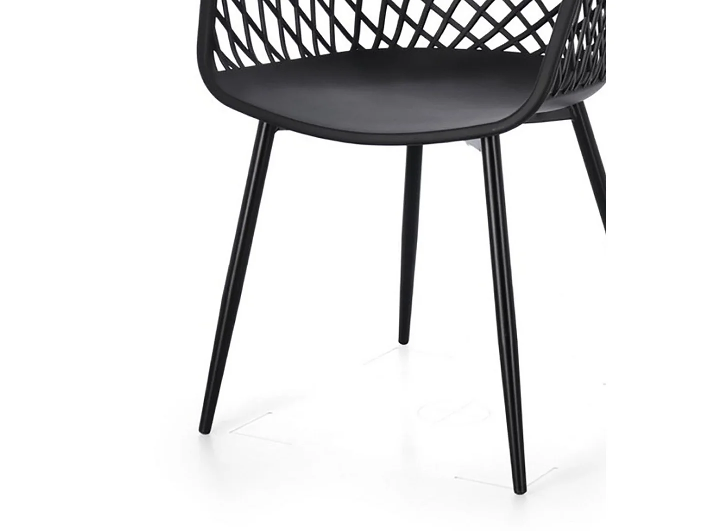 Lot de 4 chaises en polypropylène noir et acier - OPTIK
