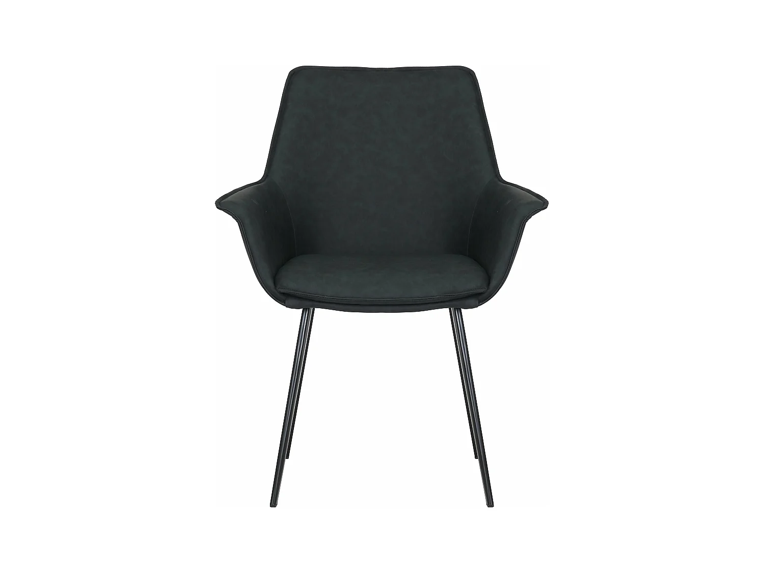 Chaise accoudoirs imitation cuir noir