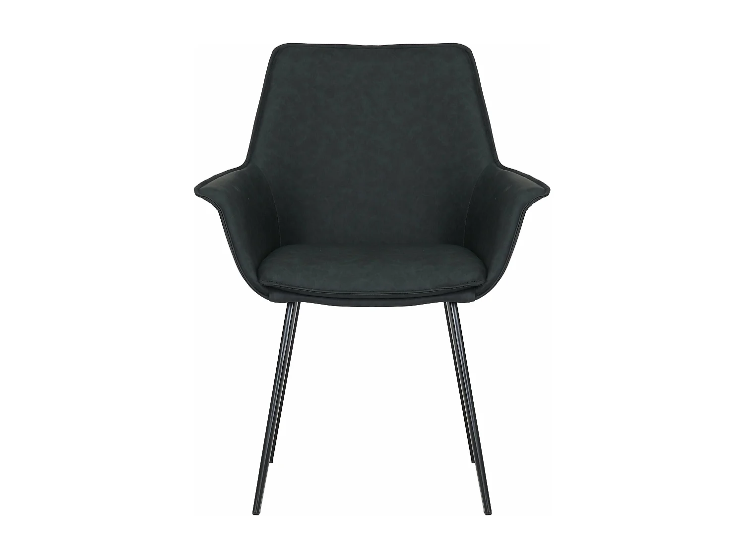 Chaise accoudoirs imitation cuir noir