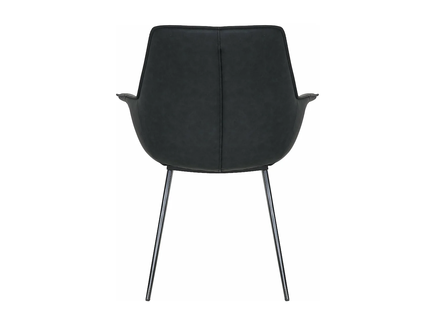 Chaise accoudoirs imitation cuir noir