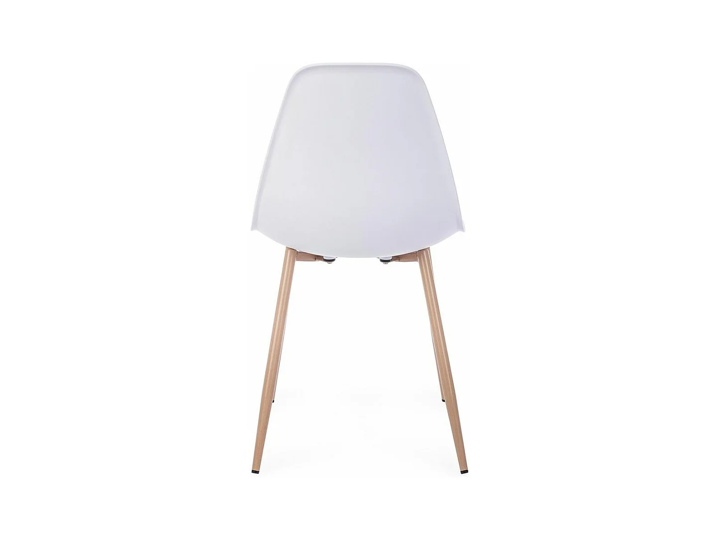Lot de 4 chaises en polypropylène blanc avec pieds en bois - MANDY