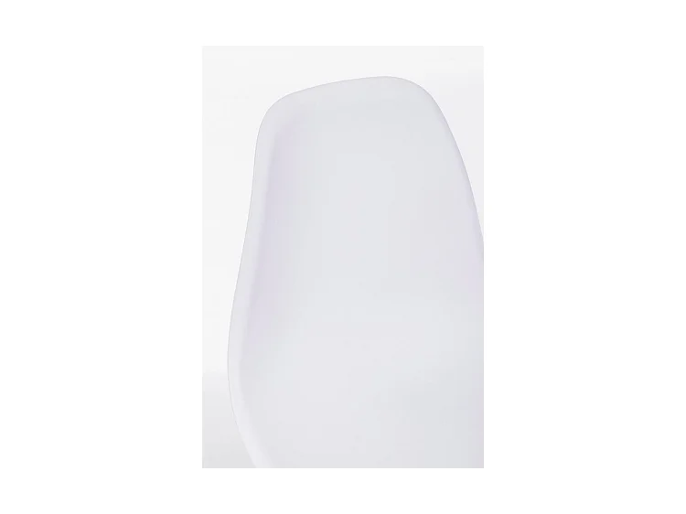 Lot de 4 chaises en polypropylène blanc avec pieds en bois - MANDY