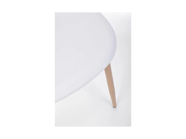 Lot de 4 chaises en polypropylène blanc avec pieds en bois - MANDY
