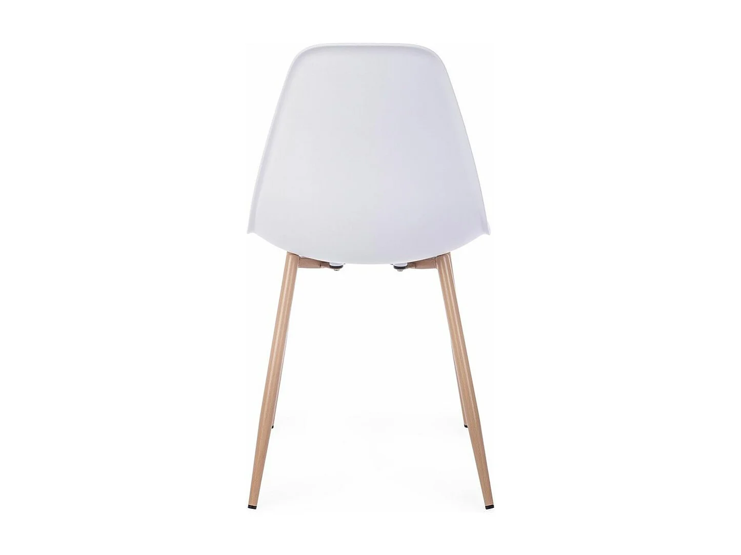 Lot de 4 chaises en polypropylène blanc avec pieds en bois - MANDY