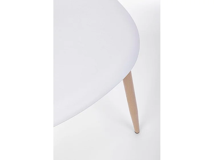 Lot de 4 chaises en polypropylène blanc avec pieds en bois - MANDY