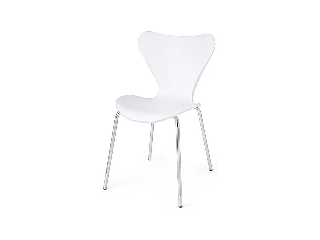 Lot de 4 chaises en polypropylène blanc - COCONUT
