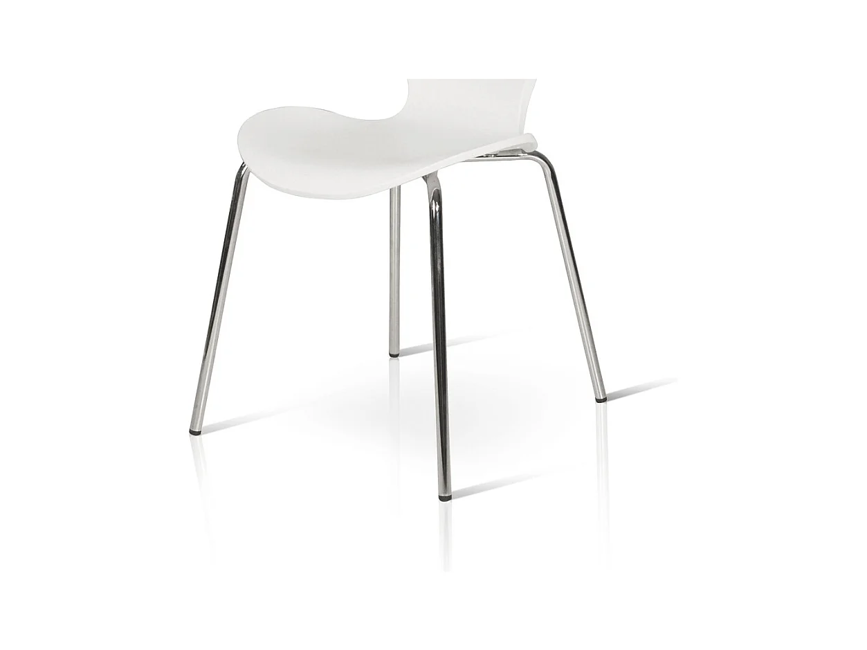 Lot de 4 chaises en polypropylène blanc - COCONUT