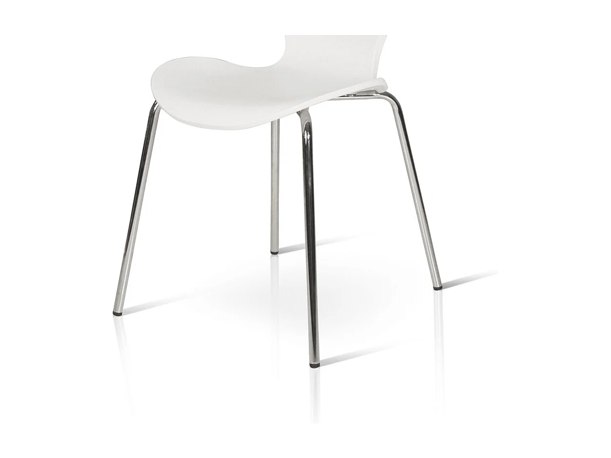 Lot de 4 chaises en polypropylène blanc - COCONUT