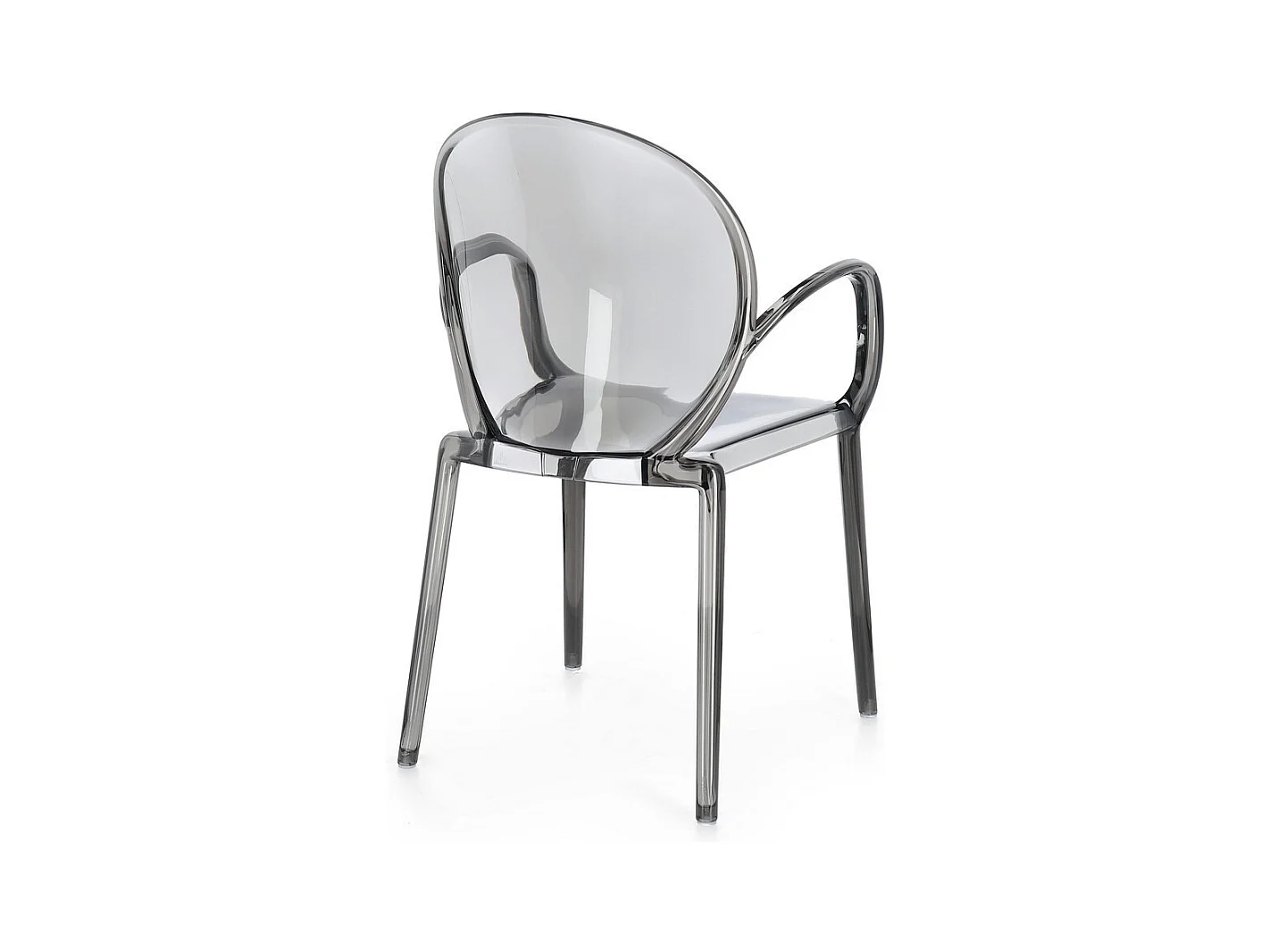 Lot de 4 chaises empilables en polycarbonate transparent fumé - CAMILLA