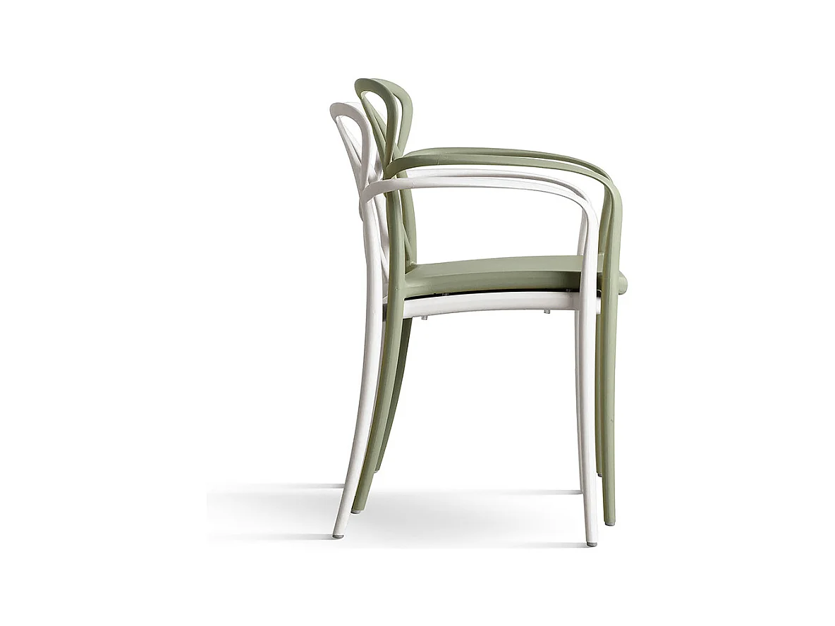 Lot de 4 fauteuils en polypropylène gris chaud - LONG ISLAND