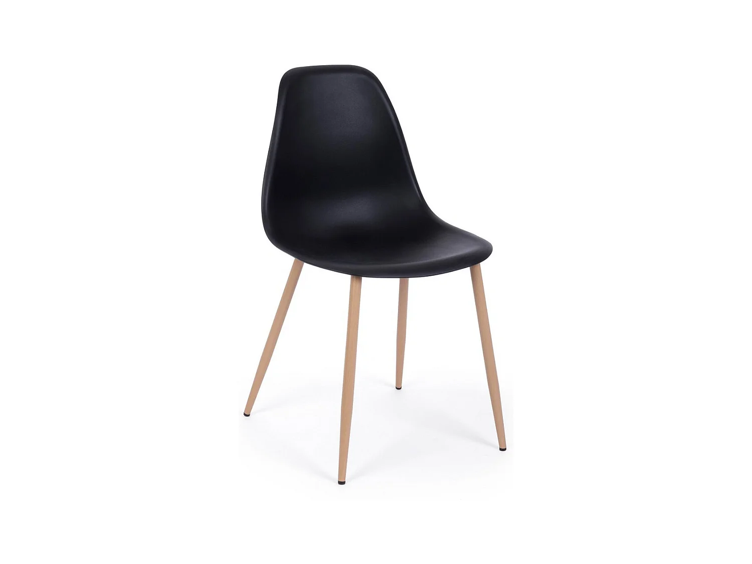 Lot de 4 chaises en polypropylène noir avec pieds en métal - MANDY