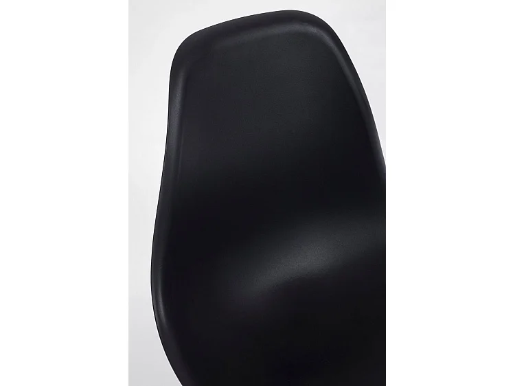 Lot de 4 chaises en polypropylène noir avec pieds en métal - MANDY