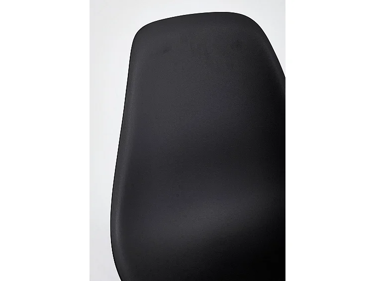 Lot de 4 chaises en polypropylène noir et pieds en bois - SYSTEM