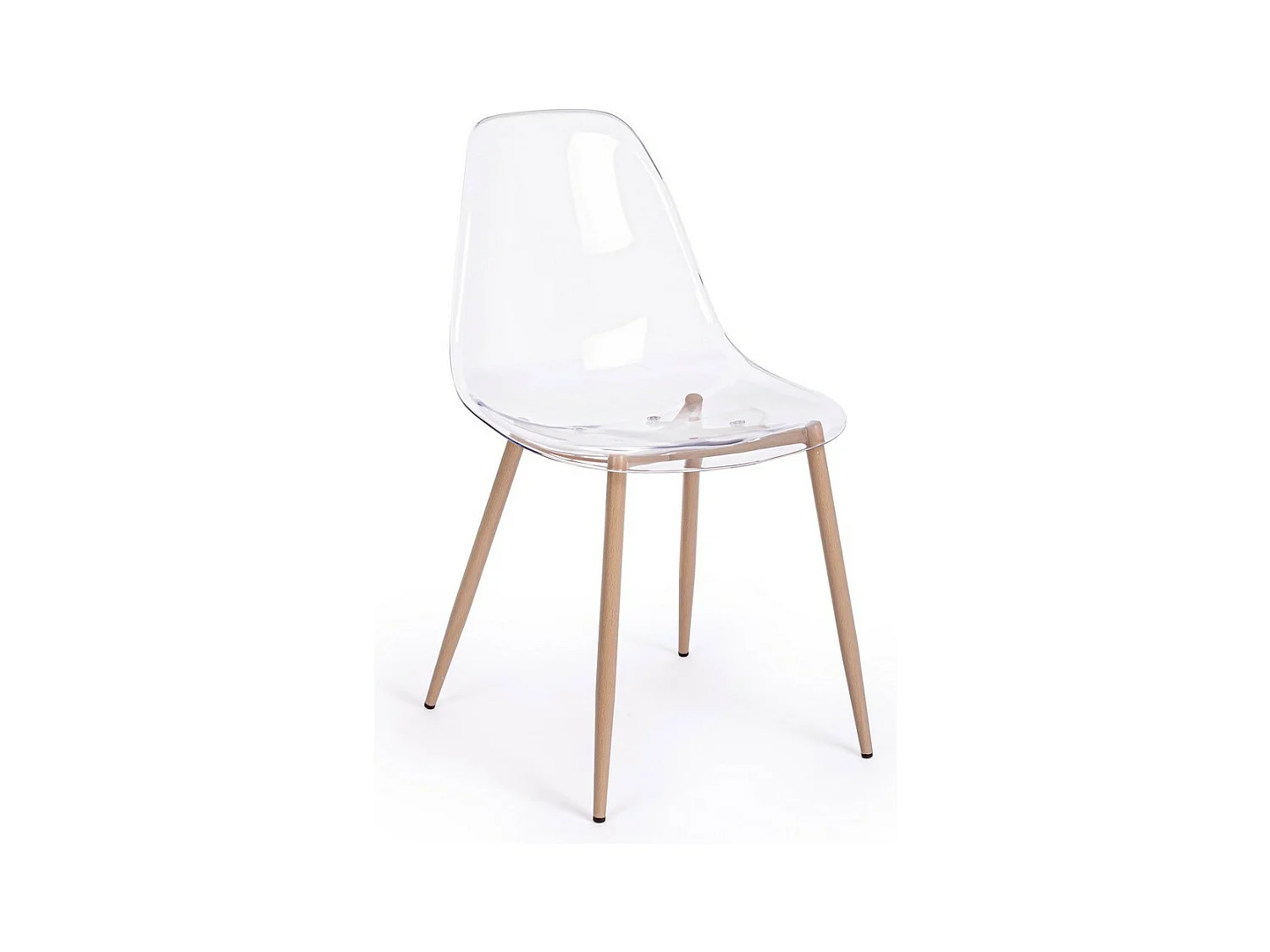 Lot de 4 chaises en polypropylène transparent et pieds en métal - MANDY