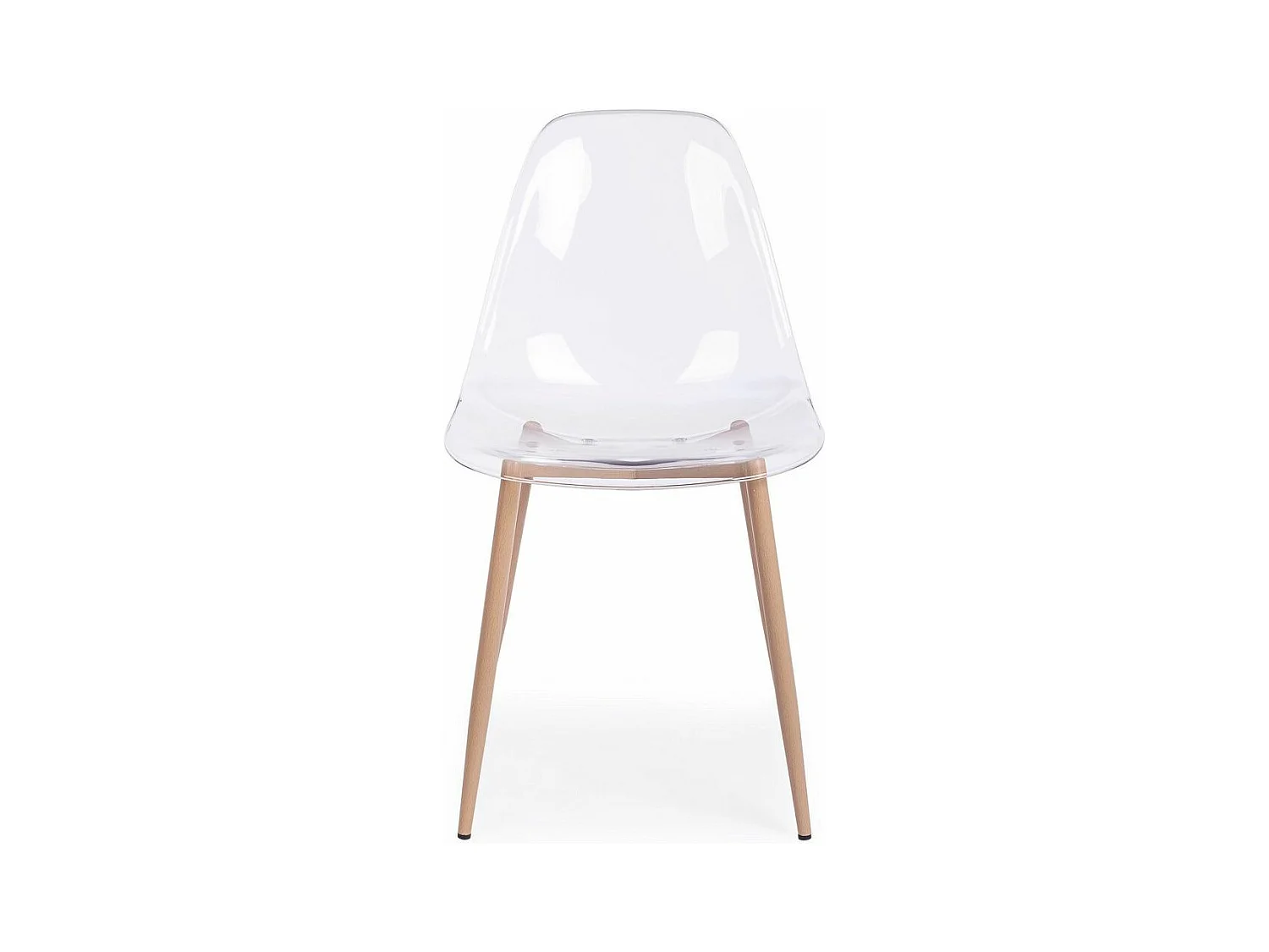 Lot de 4 chaises en polypropylène transparent et pieds en métal - MANDY