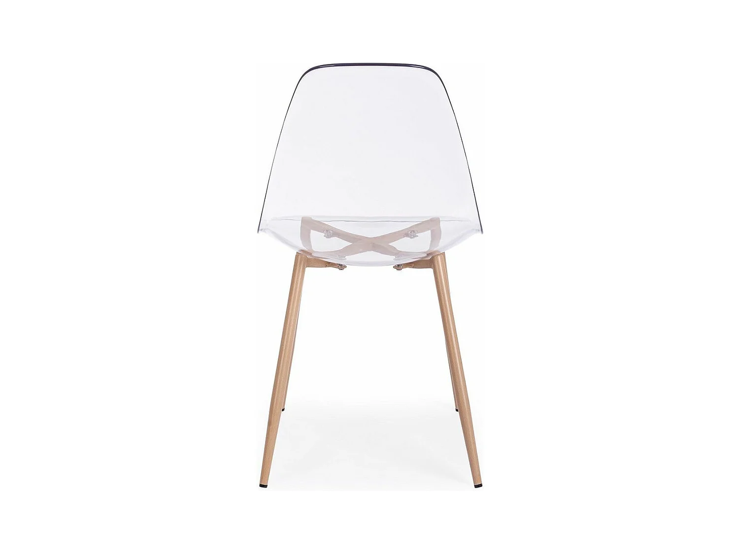 Lot de 4 chaises en polypropylène transparent et pieds en métal - MANDY