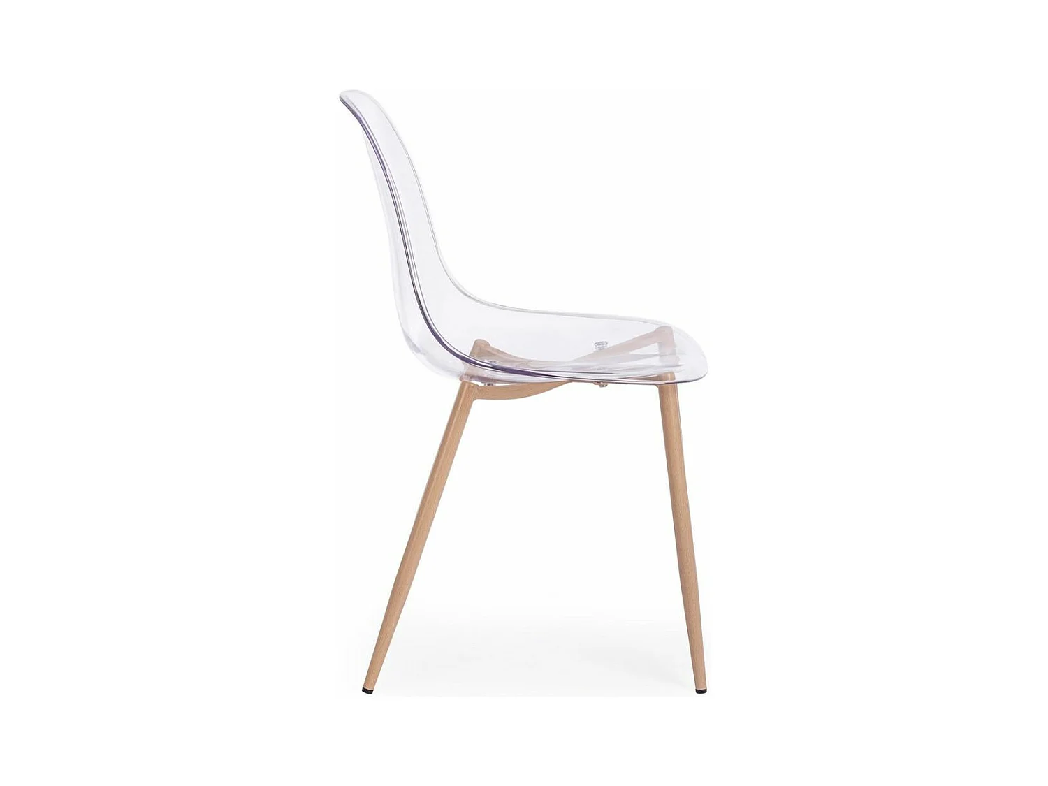 Lot de 4 chaises en polypropylène transparent et pieds en métal - MANDY