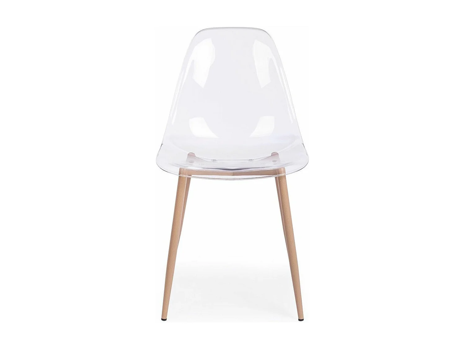 Satz von 4 Stühlen aus transparentem Polypropylen und Metallbeinen - MANDY