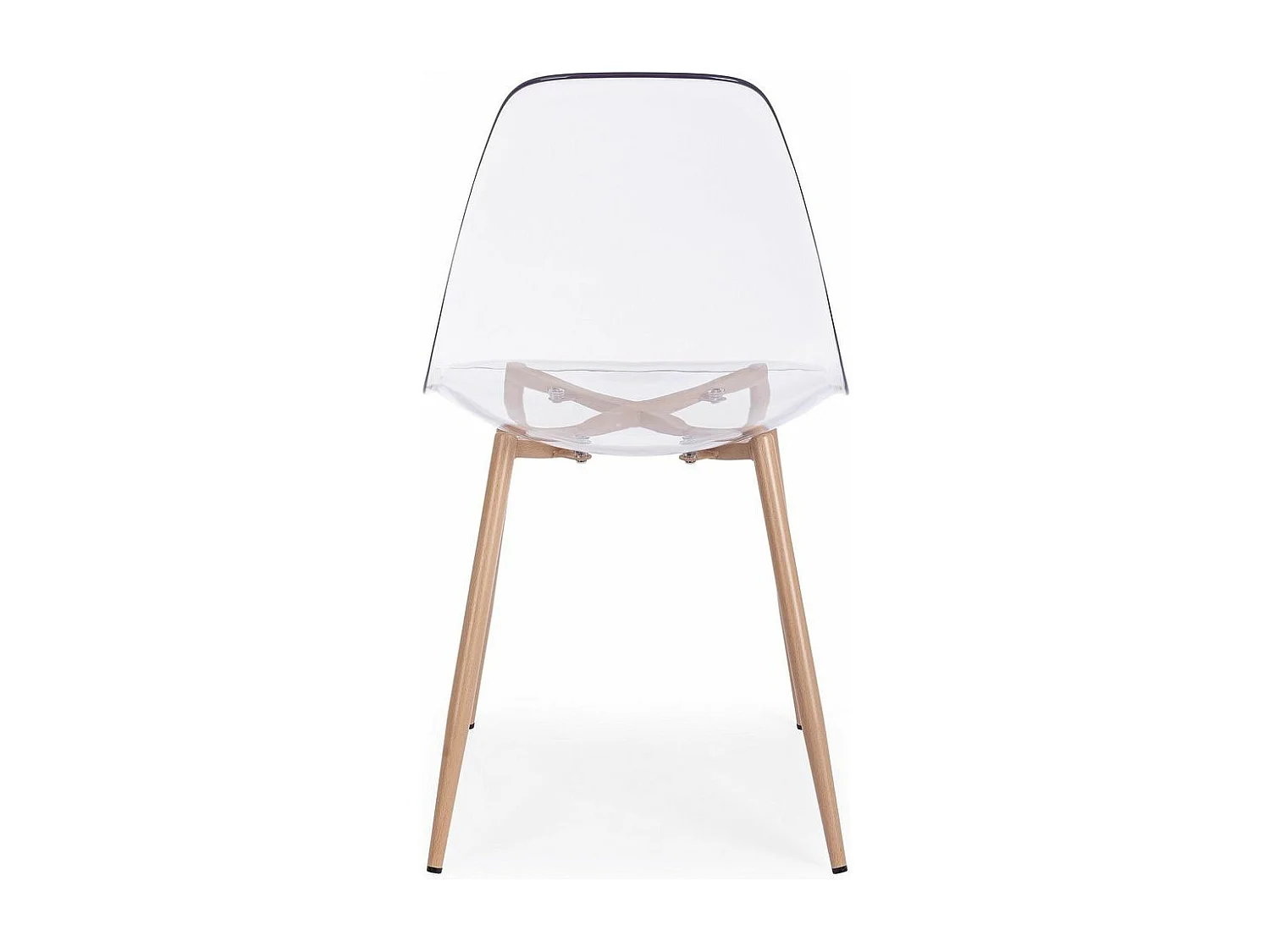 Satz von 4 Stühlen aus transparentem Polypropylen und Metallbeinen - MANDY