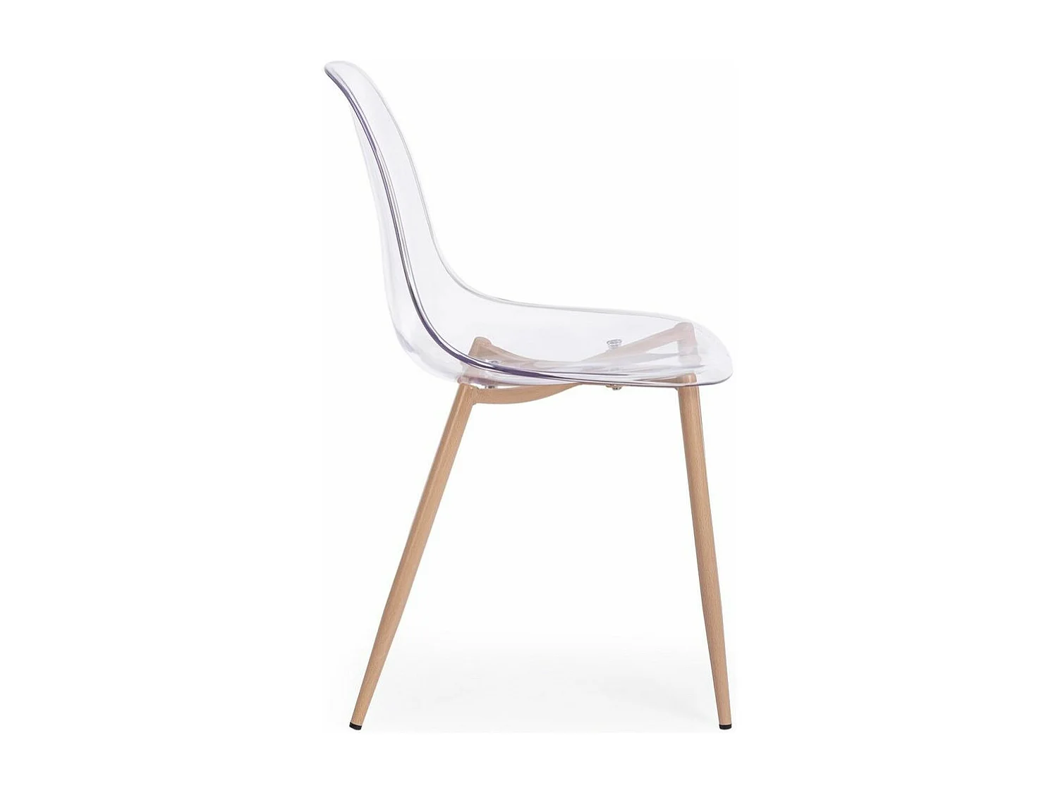 Satz von 4 Stühlen aus transparentem Polypropylen und Metallbeinen - MANDY