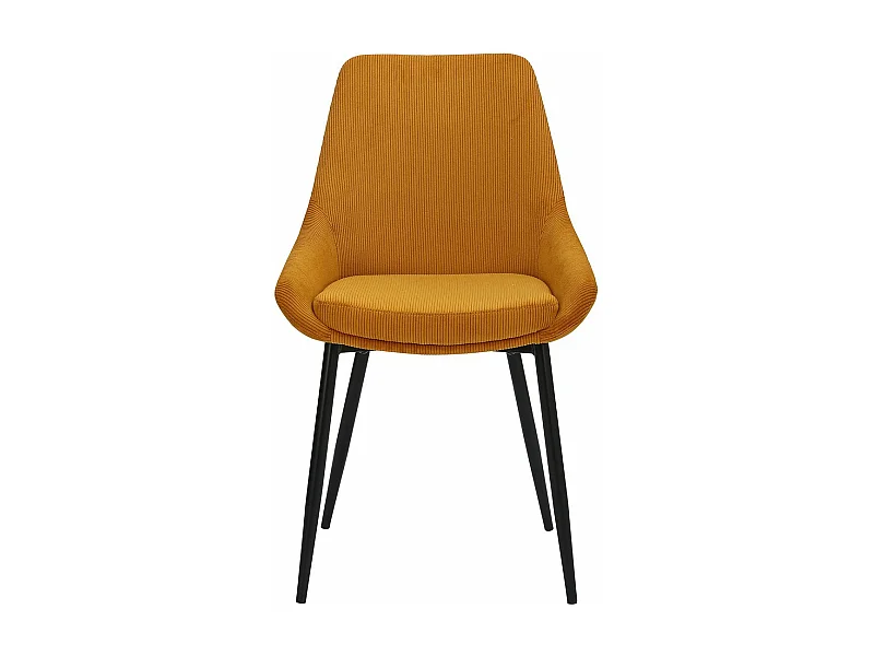 Chaise en velours côtelé jaune curry BARI