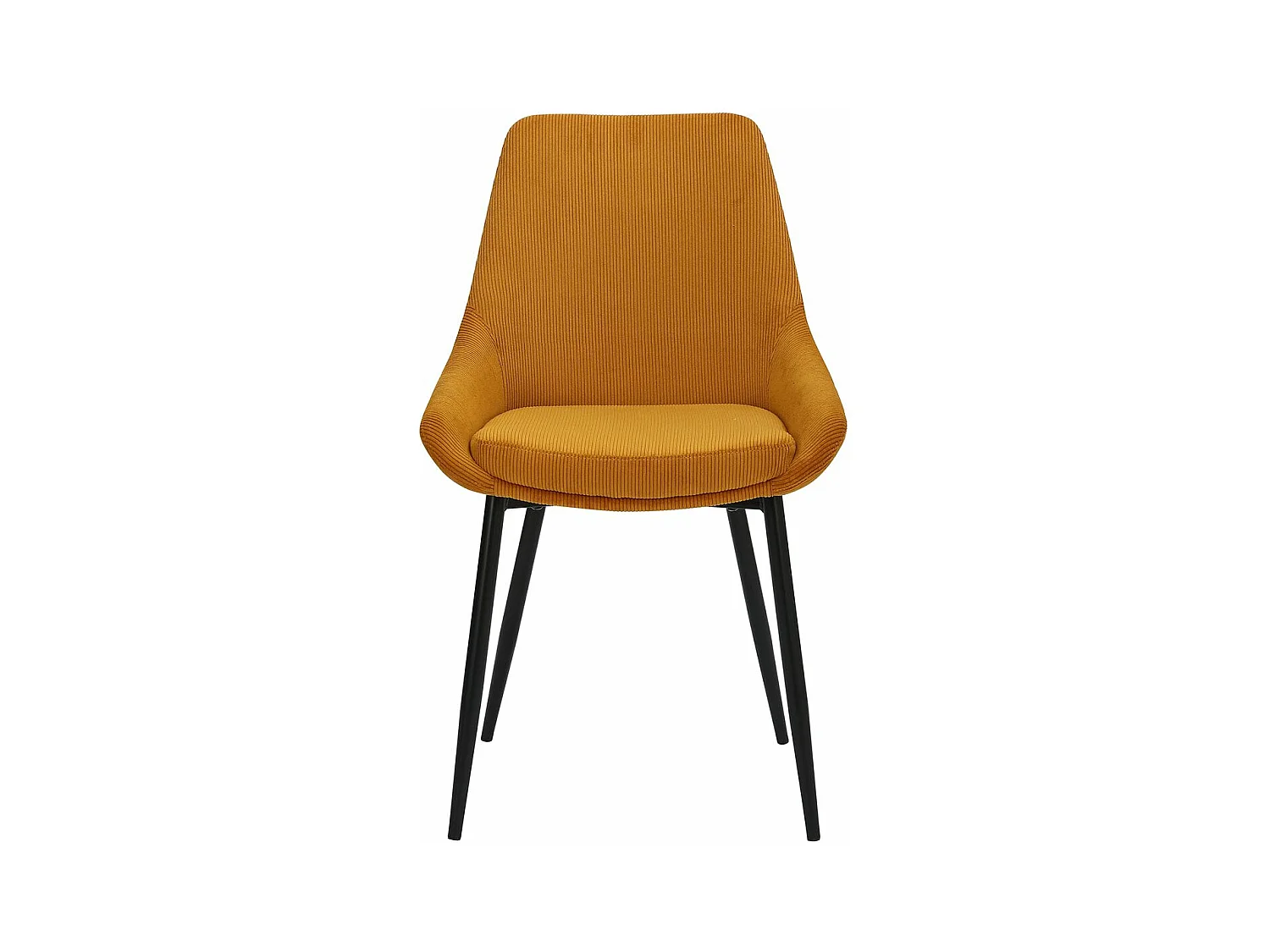 Chaise en velours côtelé jaune curry BARI