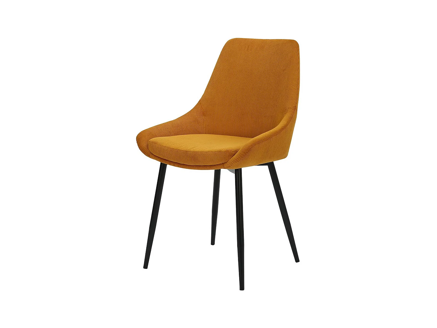 Chaise en velours côtelé jaune curry BARI