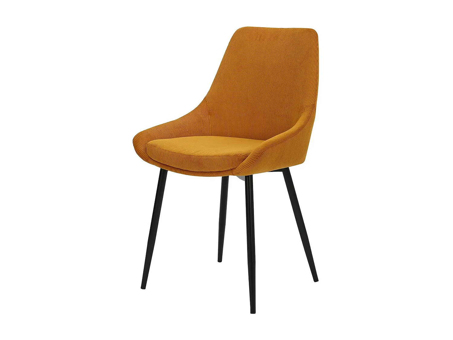 Chaise en velours côtelé jaune curry BARI