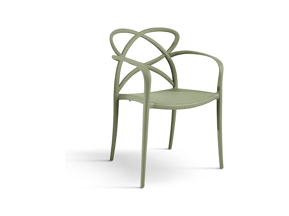 Lot de 4 fauteuils en polypropylène vert - LONG ISLAND